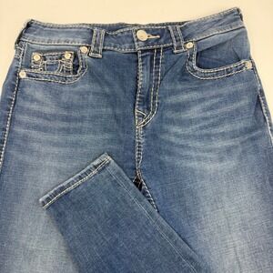 True Religion Jennie Curvy Mid Rise Skinny Jeans Medium Wash Blue Size 32 202556